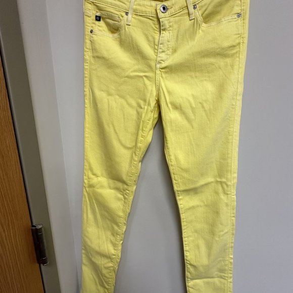 AG Adriano Goldschmied Prima Mid-rise Cigarette Jeans in Yellow Size 28 - Picture 1 of 6